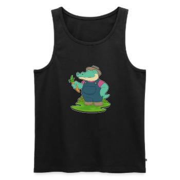 Ferme de carottes de l’éleveur de crocodiles - Débardeur bio Premium Homme - noir - Devant - Michal (187cm)