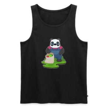 Panda Farmer Fruit Farm - Men's Premium Organic Tank Top - black - Front - Michal (187cm)
