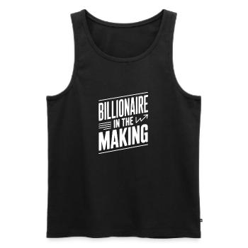 Billionaire in the Making - Men's Premium Organic Tank Top - black - Front - AI Model Male 178 light (178cm)