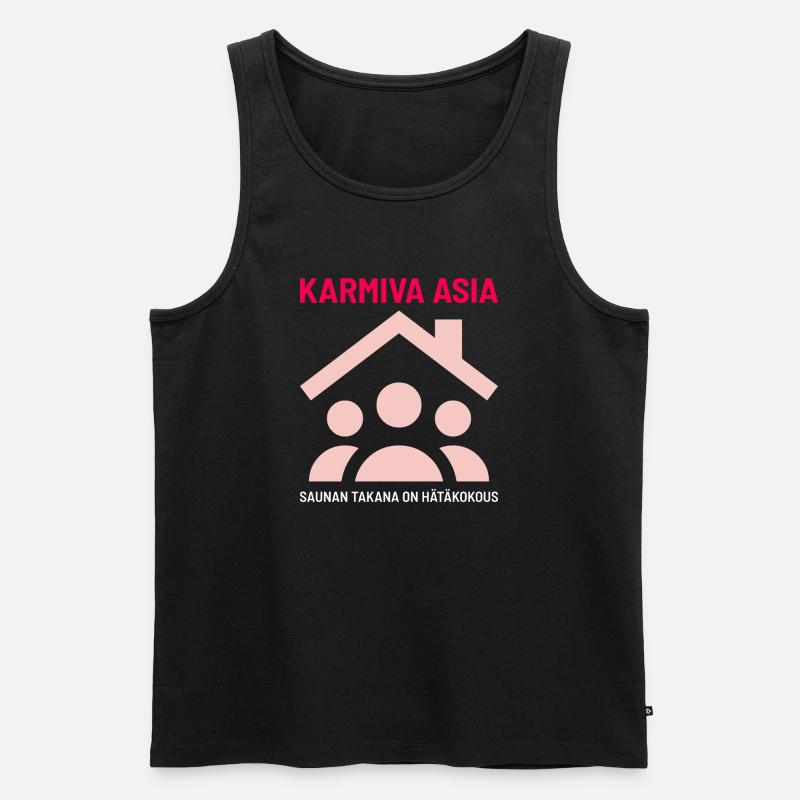 DAS GRUSELIGE DING HINTER DER SAUNA - Männer Premium Bio Tank Top - Schwarz