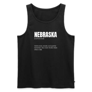 Nebraska Bold Typo Emblem - Männer Premium Bio Tank Top - Schwarz - Vorne - AI Model Male 178 light (178cm)