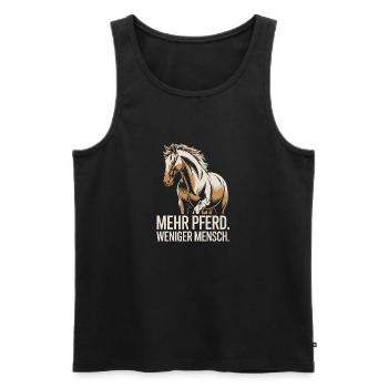  Mehr Pferd Weniger Mensch Spruch für Reiter - Männer Premium Bio Tank Top - Schwarz - Vorne - Michal (187cm)