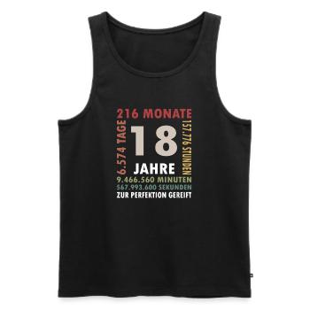 18 Years Anniversary Typo Countdown - Men's Premium Organic Tank Top - black - Front - AI Model Male 178 light (178cm)