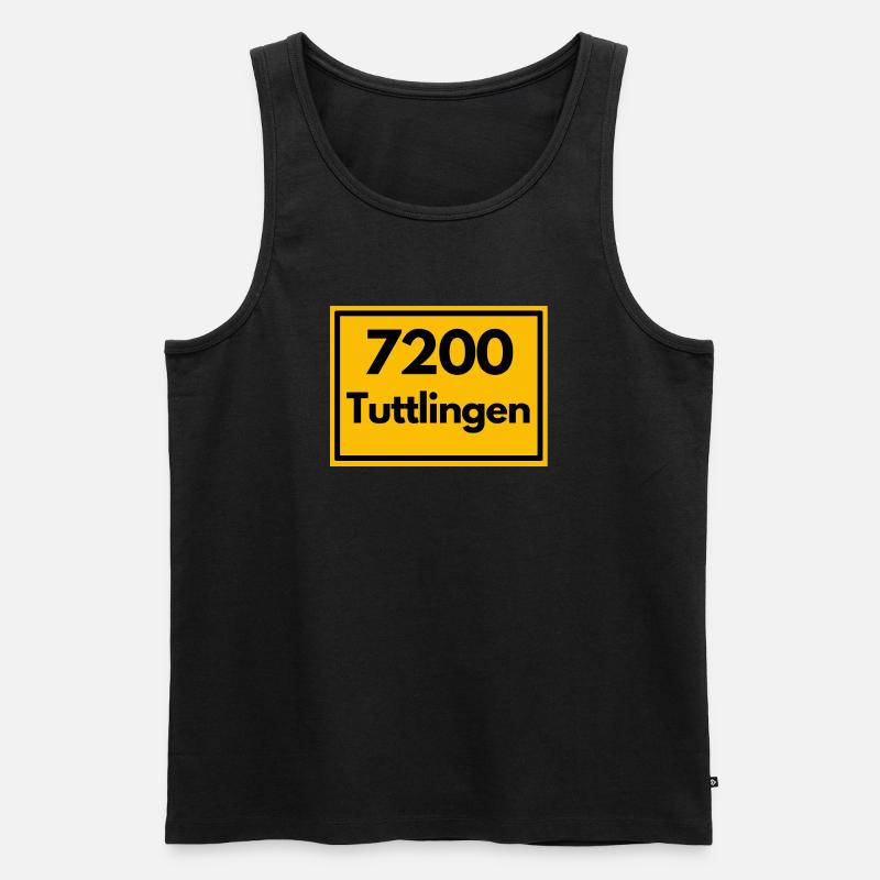 OLD POSTCODE POSTCODE RETRO 7200 TUTTLINGEN - Men's Premium Organic Tank Top - black