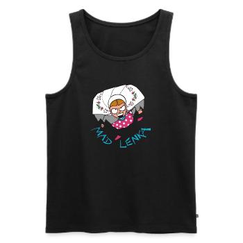 MADLENKA - DS - Männer Premium Bio Tank Top - Schwarz - Vorne - AI Model Male 178 light (178cm)