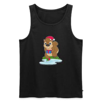 Eichhörnchen Weihnachten Eislaufen - Men's Premium Organic Tank Top - black - Front - Michal (187cm)