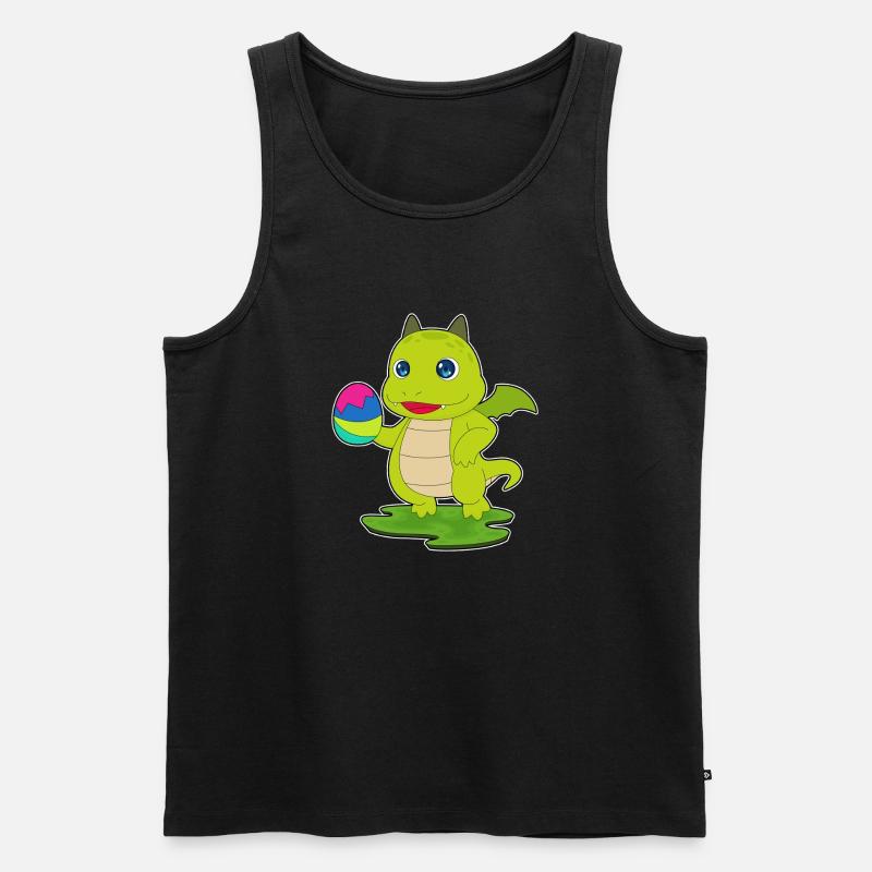Drache Ostern Osterei - Männer Premium Bio Tank Top - Schwarz