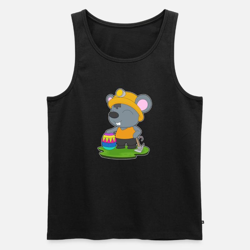 Mouse Easter Mining - Men's Premium Organic Tank Top - black