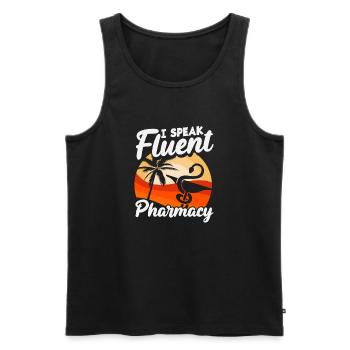 Pharmacists Speak Fluently Pharmacy Technician - Men's Premium Organic Tank Top - black - Front - Michal (187cm)