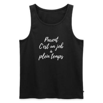 Parent: un job à plein temps - Débardeur bio Premium Homme - noir - Devant - Michal (187cm)