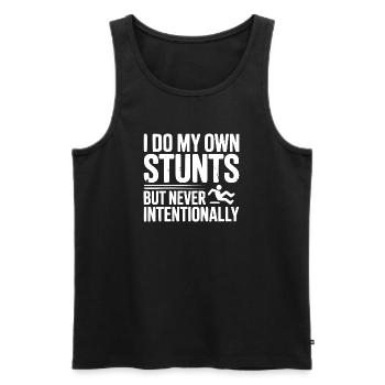 I Do My Own Stunts But Never Intentionally - Men's Premium Organic Tank Top - black - Front - Michal (187cm)