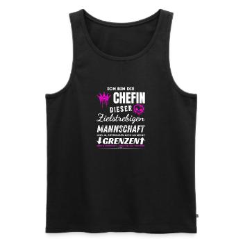 Chefin Zielstrebigen Mannschaft Chefin Geschenke - Männer Premium Bio Tank Top - Schwarz - Vorne - Michal (187cm)