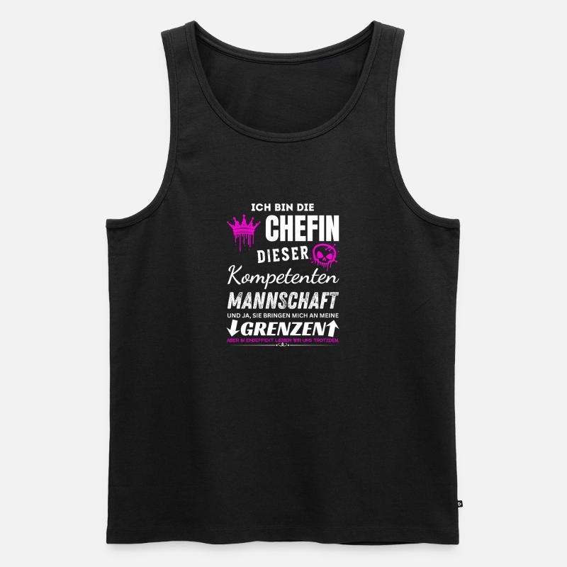 Chefin der Kompetenten Mannschaft Chefin Geschenke - Männer Premium Bio Tank Top - Schwarz