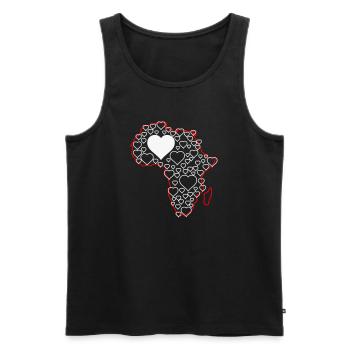 Africa Heart Pattern: Love Continents - Men's Premium Organic Tank Top - black - Front - AI Model Male 178 light (178cm)