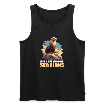 Sea Lions Sea Lion - Men's Premium Organic Tank Top - black - Front - Michal (187cm)