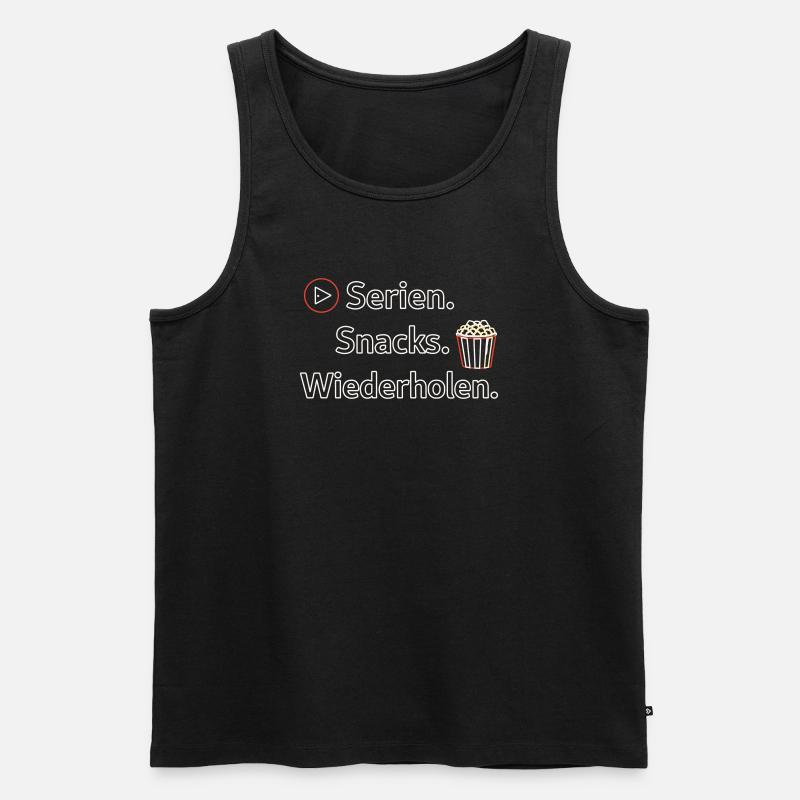 Serien Snacks Wiederholen - Männer Premium Bio Tank Top - Schwarz