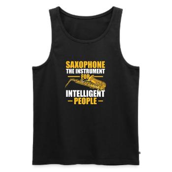 Saxophone, l’instrument, saxophoniste - Débardeur bio Premium Homme - noir - Devant - Michal (187cm)