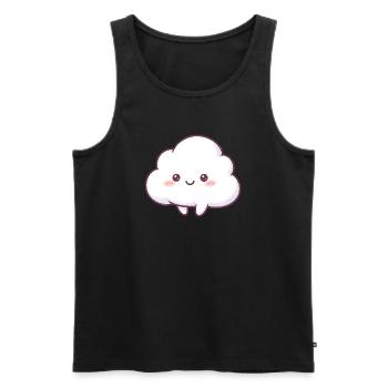 Cuddly Cloud Kawaii Cartoon - Men's Premium Organic Tank Top - black - Front - AI Model Male 178 light (178cm)