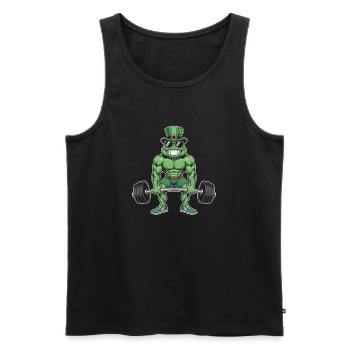 Leprechaun Frog Strength Training - Men's Premium Organic Tank Top - black - Front - AI Model Male 178 light (178cm)