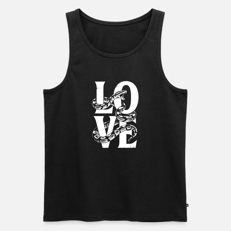 Königspython Schlangen LOVE Terrarium Python - Männer Premium Bio Tank Top - Schwarz