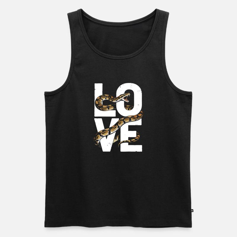 Königspython Schlangen LOVE Terrarium Python - Männer Premium Bio Tank Top - Schwarz