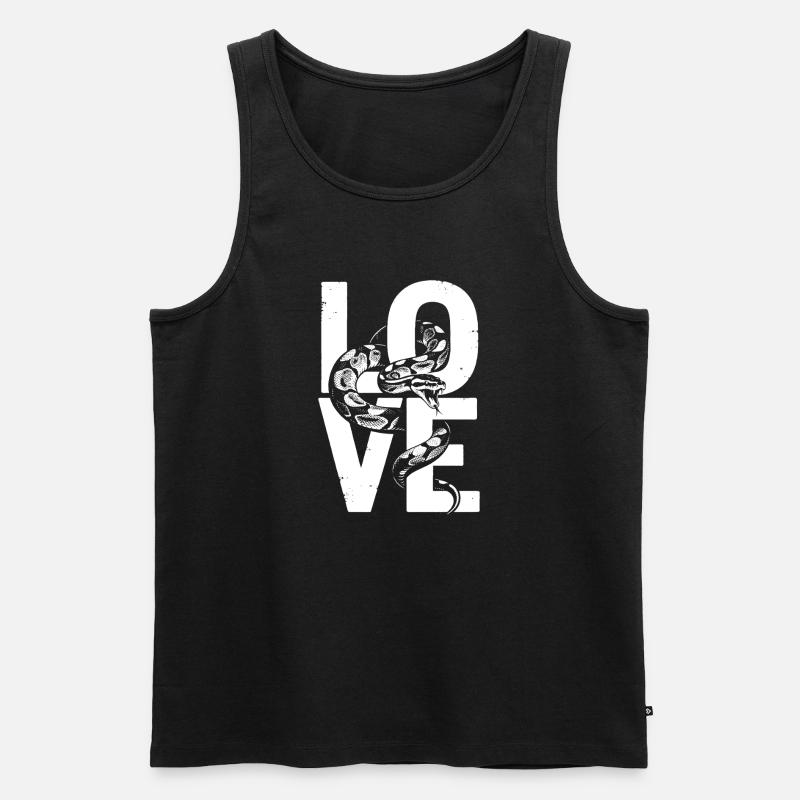 Königspython Schlangen LOVE Terrarium Python - Männer Premium Bio Tank Top - Schwarz