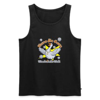 Hura die Gans was kost die Welt - Männer Premium Bio Tank Top - Schwarz - Vorne - Michal (187cm)