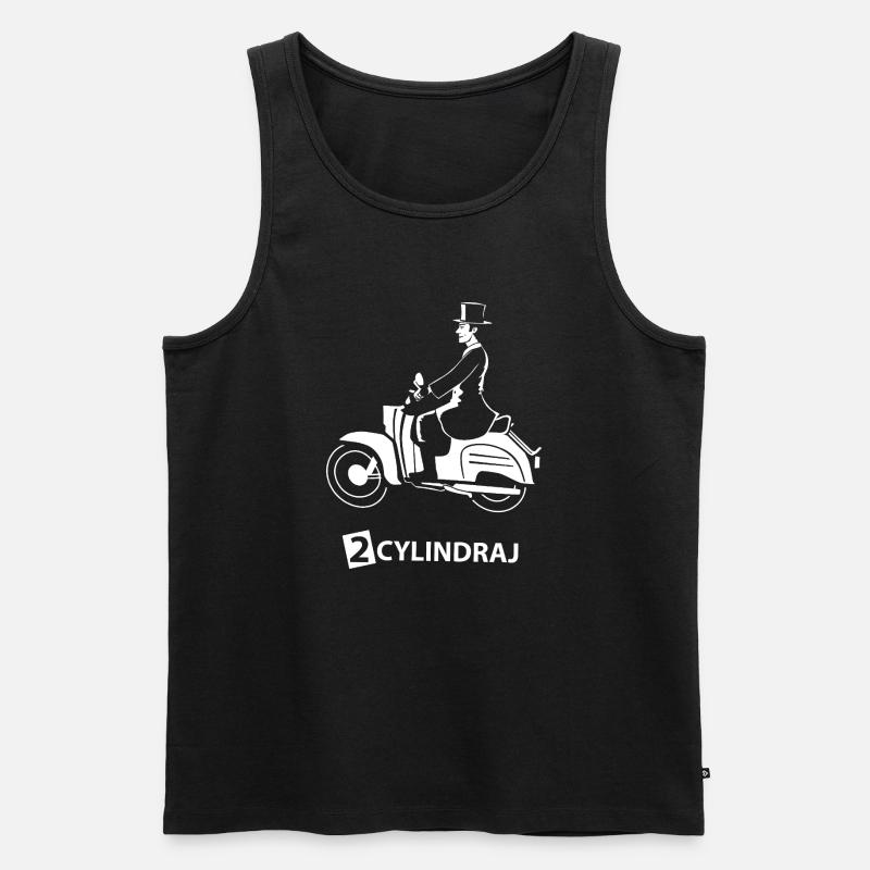 2 CYLINDRAJ - white - - Männer Premium Bio Tank Top - Schwarz