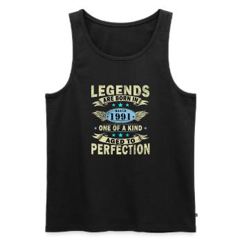 März 1991 Jubiläum 1991 Legenden März - Männer Premium Bio Tank Top - Schwarz - Vorne - AI Model Male 178 light (178cm)