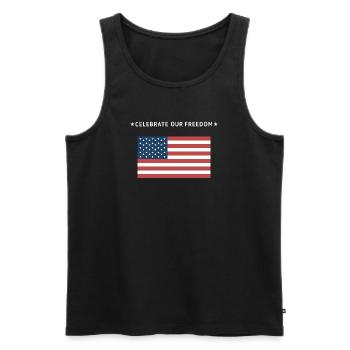 Liberty Amerikanische Flagge - Männer Premium Bio Tank Top - Schwarz - Vorne - AI Model Male 178 light (178cm)