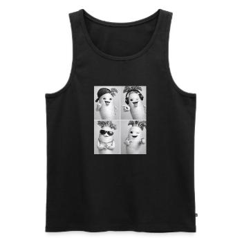 Radis Daikon - Débardeur bio Premium Homme - noir - Devant - Michal (187cm)