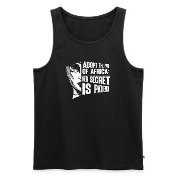 Safari Afrika serengeti wildlife savanne spruch - Männer Premium Bio Tank Top - Schwarz - Vorne - AI Model Male 178 light (178cm)