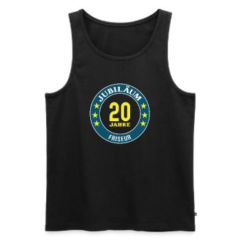 Friseur Jubiläum 20 Jahre 20. jähriges Jubilaeum - Männer Premium Bio Tank Top - Schwarz - Vorne - AI Model Male 178 light (178cm)