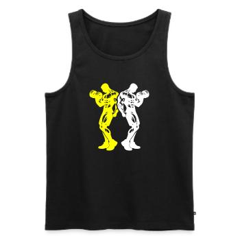 Silhouette de l’équipe de fitness - Débardeur bio Premium Homme - noir - Devant - Michal (187cm)