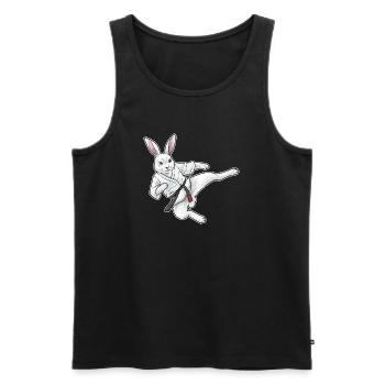 Rabbit Karate Martial Arts - Men's Premium Organic Tank Top - black - Front - Michal (187cm)