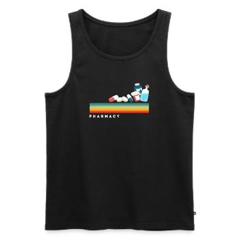 Retro pharmacist pharmacy technician - Men's Premium Organic Tank Top - black - Front - Michal (187cm)