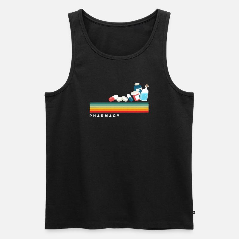 Retro-apotheker Pharmazietechniker - Männer Premium Bio Tank Top - Schwarz
