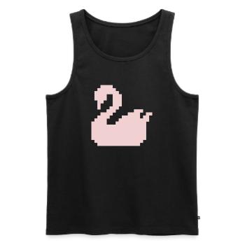 Pixel Swan Pink Silhouette - Men's Premium Organic Tank Top - black - Front - AI Model Male 178 light (178cm)
