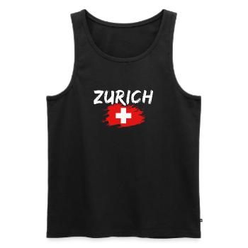 Zurich Switzerland - Men's Premium Organic Tank Top - black - Front - Michal (187cm)