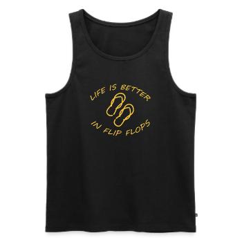 LIFE IS BETTER IN FLIP FLOPS - Men's Premium Organic Tank Top - black - Front - Michal (187cm)