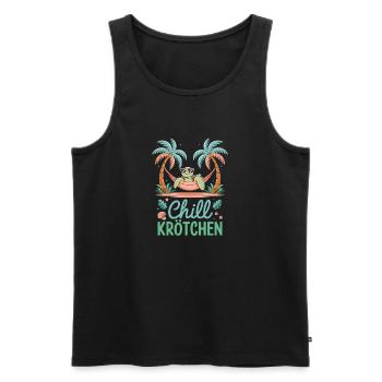 Chill Toad Cool Turtle In Hammock - Men's Premium Organic Tank Top - black - Front - AI Model Male 178 light (178cm)