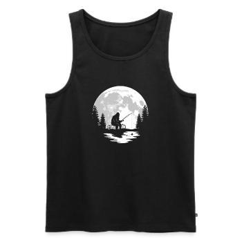Bigfoot Fishing - Men's Premium Organic Tank Top - black - Front - Michal (187cm)
