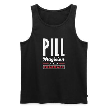 Pillenmagier Apotheker Pharmazietechniker - Männer Premium Bio Tank Top - Schwarz - Vorne - Michal (187cm)