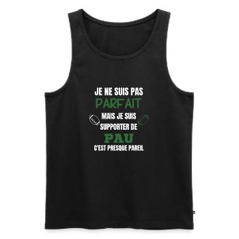 Supporter Pau Humour Rugby - Débardeur bio Premium Homme - noir - Devant - AI Model Male 178 light (178cm)