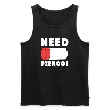 Pologne Polonais Pierogi - Débardeur bio Premium Homme - noir - Devant - Michal (187cm)