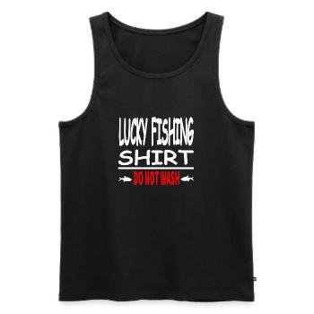 Angling - Men's Premium Organic Tank Top - black - Front - Michal (187cm)
