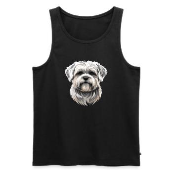Malteser Kleiner Maltese Hund Liebe Süße Malteser - Männer Premium Bio Tank Top - Schwarz - Vorne - AI Model Male 178 light (178cm)
