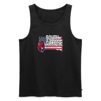 South Dakota United States Vintage Souvenir - Men's Premium Organic Tank Top - black - Front - AI Model Male 178 light (178cm)