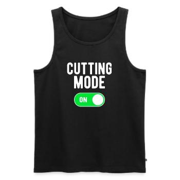 Cutting Mode On GYM Palestra Cut Fitness - Men's Premium Organic Tank Top - black - Front - AI Model Male 178 light (178cm)