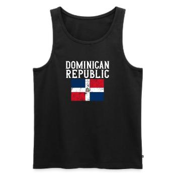 Dominican Republic Flag Souvenir - Men's Premium Organic Tank Top - black - Front - AI Model Male 178 light (178cm)